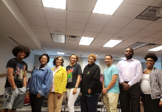 2018 Summer Session at Mt Mercy University. (L-R) John Ross & Alexia Bolden (ASPS Intern & Alumni), Dr. Ruth White (Founder/Exec Director), Flora Williams (Parent Volunteer & ASPS Board Member), Charrisse Cox (ASPS Summer Assistant & Expansion Director), Amad Gause (ASPS Intern & Alumni), Patrick O'Ray (ASPS Summer Teacher), and Chanelle Thomas (ASPS Summer Teacher & Board Member)