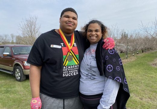 2021 Plant Your Dreams at Big Apple Orchard (Mt. Vernon, IA). Cameron Davis (2020 ASPS Graduate) & his mom, Christina Ross.