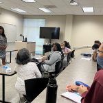 Deidre DeJear, guest speaker, talking with the 2022 summer session students.